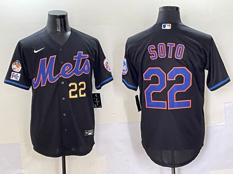 Men New York Mets #22 Soto Black Game 2025 Nike MLB Jersey style 5046->new york mets->MLB Jersey